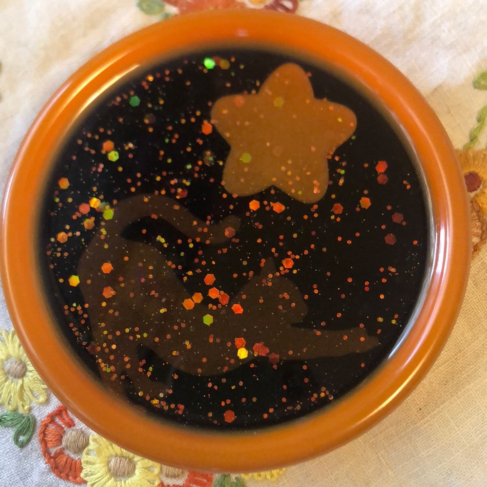 Handmade star and cat resin tray